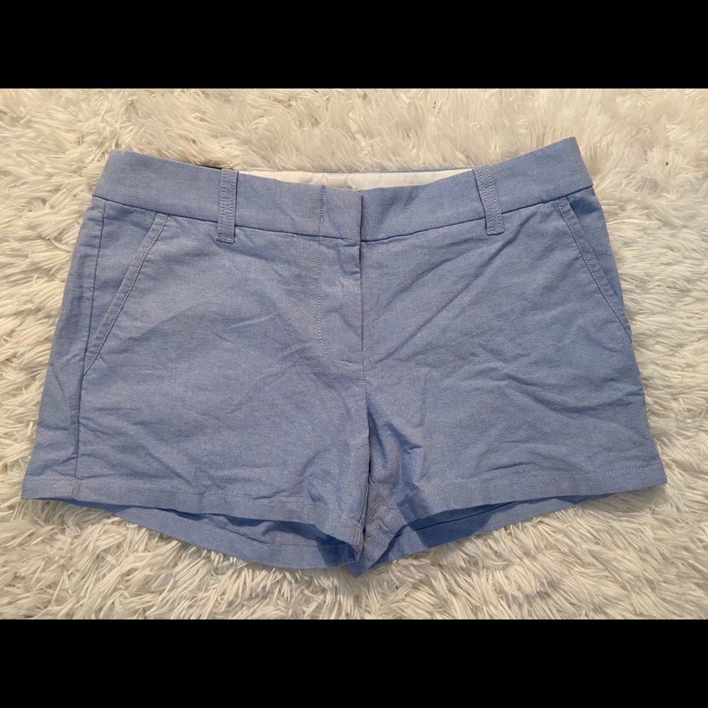 New J. Crew Factory 3 1/2” light blue shorts